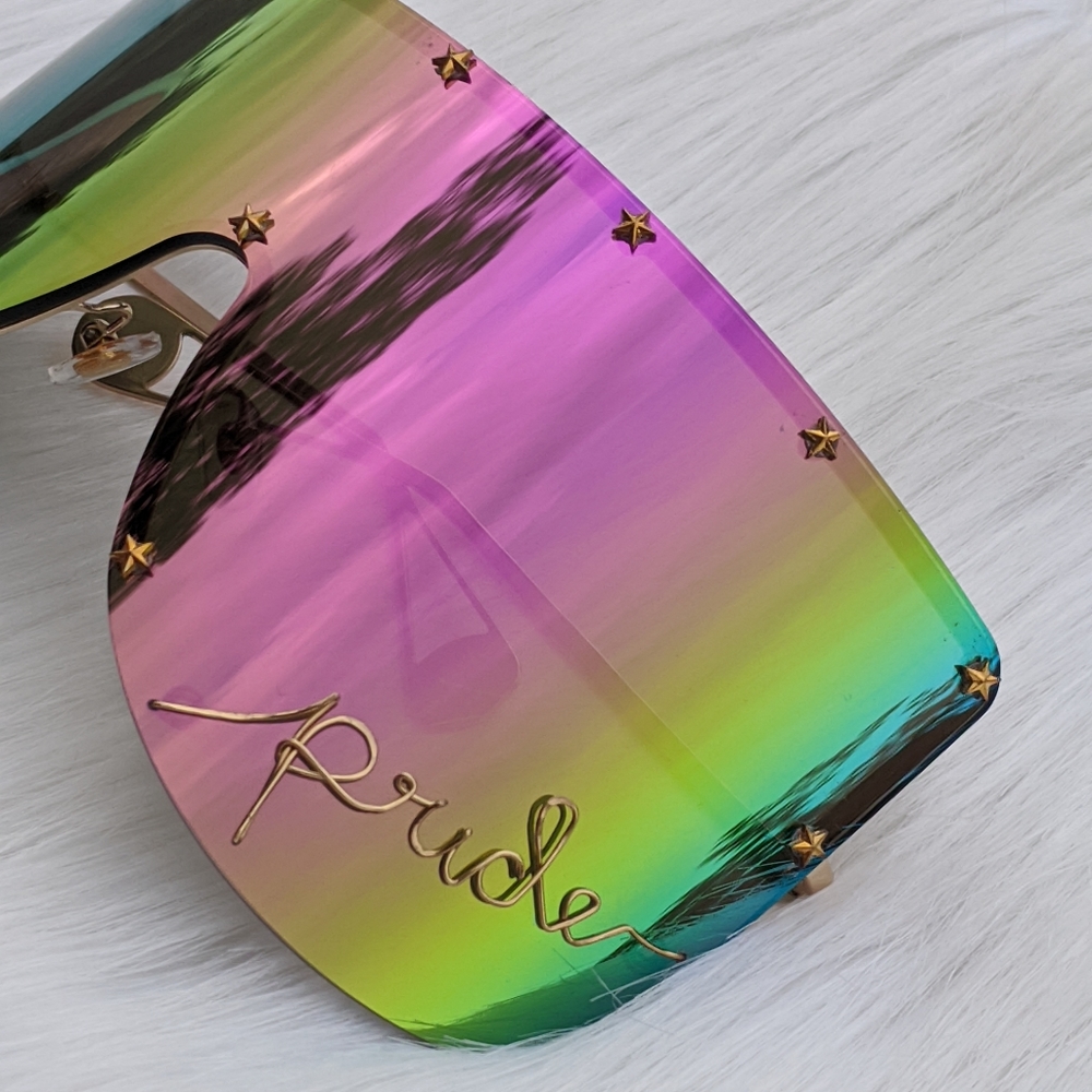 Personalized Oversized Rainbow "Pride" Sunglasses